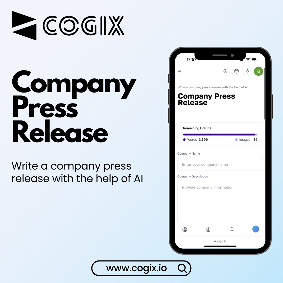 𝗖𝗼𝗴𝗶𝗫 𝗖𝗼𝗺𝗽𝗮𝗻𝘆 𝗣𝗿𝗲𝘀𝘀 𝗥𝗲𝗹𝗲𝗮𝘀𝗲: 𝗘𝗺𝗽𝗼𝘄𝗲𝗿𝗶𝗻𝗴 𝘄𝗶𝘁𝗵 𝗧𝗲𝗰𝗵𝗻𝗼𝗹𝗼𝗴𝘆 🎉✨